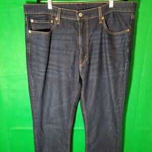 Levis 514 Jeans Men 38x32 Straight Blue Denim Pants Dark Classic Stretch